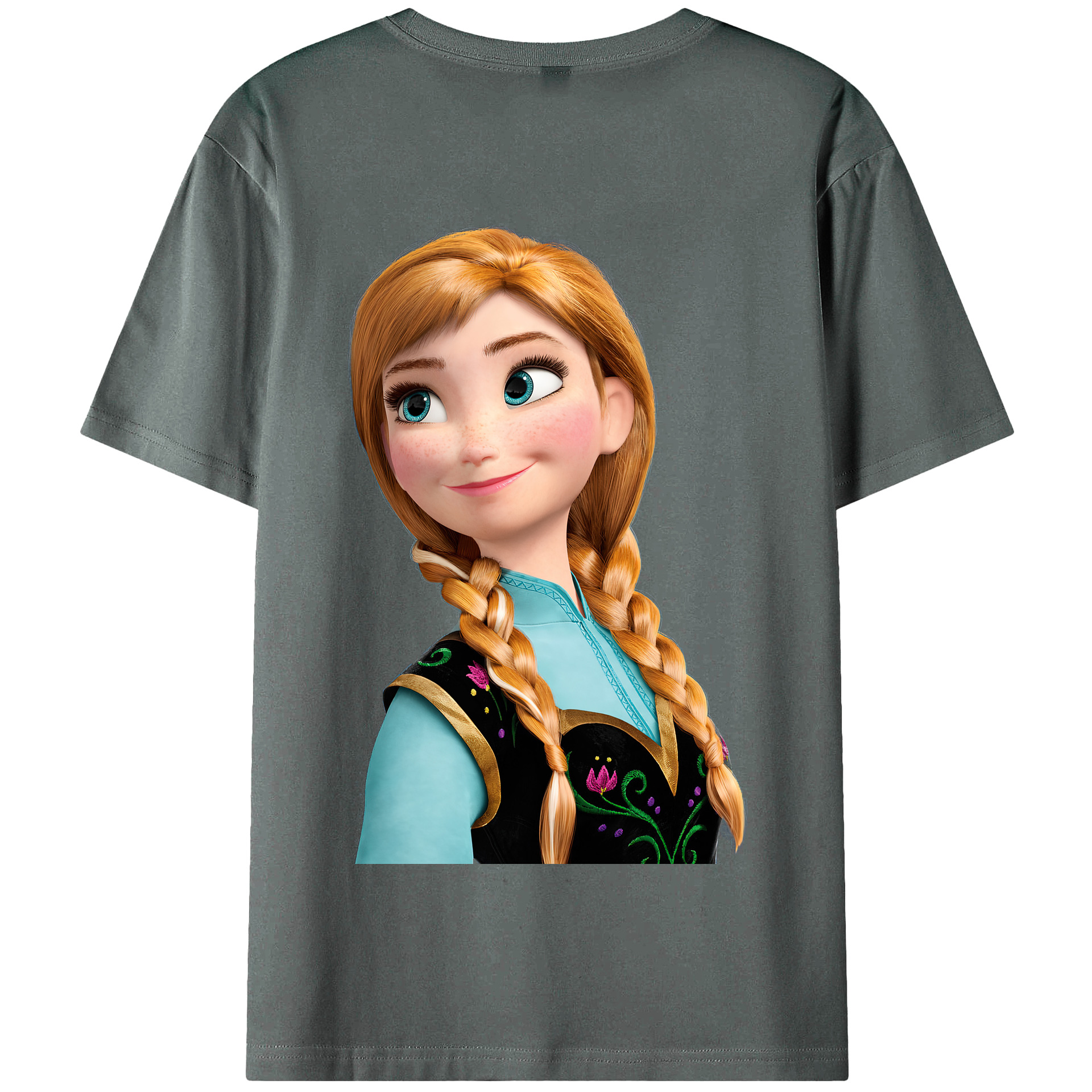 （画像用） アナと雪の女王 アンナ エルサ Frozen Anna Elsa 綿100％半袖Tシャツ（背面プリント）